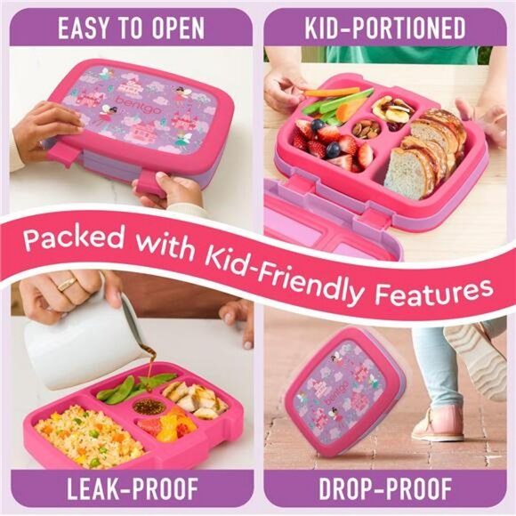 Kids Bento Lunch Box Leak Proof 5 Compartment Dishwasher Safe Toddler School - Picture 5 of 7